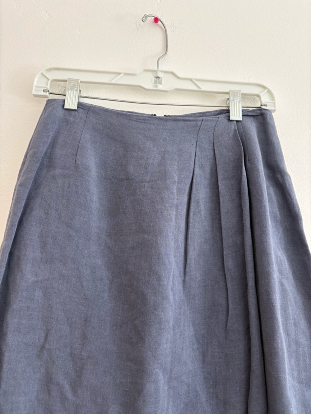 Vintage Ports International Linen Blend Pencil Midi Skirt Blue Lagenlook Office - Picture 2 of 9